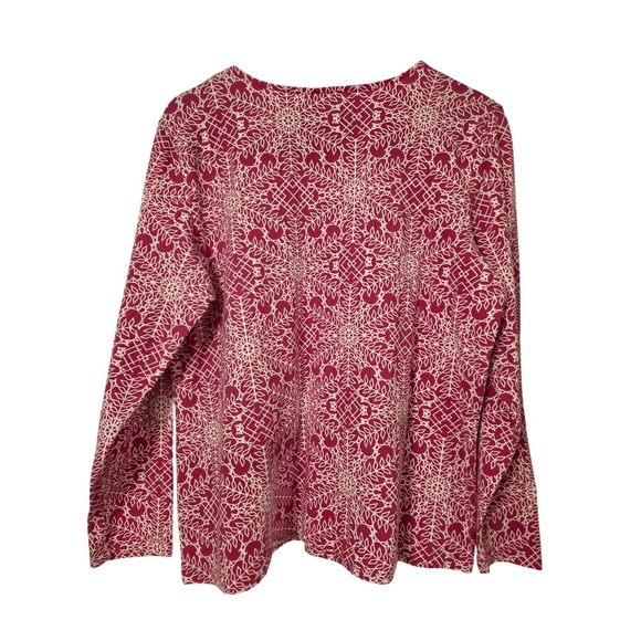 Christopher & Banks Tops - Christopher Banks Women's Long Sleeve Top Pink Beige Print‎ Casual Blouse